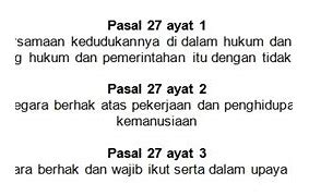 Pasal 27 Ayat 2 Contoh Hak Dan Kewajiban